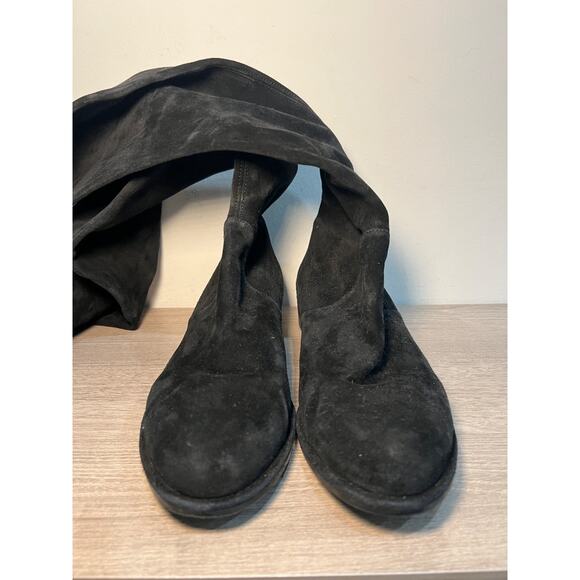 Stuart Weitzman Lowland Suede Pull On Over-The-Knee Boots Black Womens Size US 9 - Picture 5 of 7